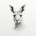 Minimalistic Kangaroo Head Silhouette Drawing With Pencil