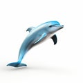 Hyper-realistic Blue Dolphin Jumping In Vray Tracing Style