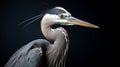 Hyper-realistic Blue Heron Portrait In Zbrush Style