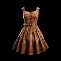 Hyper Realistic Brown Dress With Belt - Unreal Engine 5 3d Model