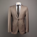 Hyper Realistic Brown Suit With Monochromatic Harmony