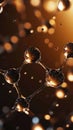 hyper-realistic close-up of semi-transparent molecular structure against blurred dark Mocha Mousse brown background with Royalty Free Stock Photo