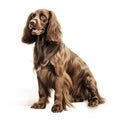 Hyper-realistic Cocker Spaniel Dog Illustration On White Background