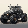 Hyper-realistic Concept Art Of Black Tractor Themed After Evil Empire From Star Wars