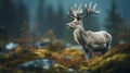 Hyper-realistic Concept Art: Majestic Deer In Norwegian Nature