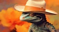 Hyper-realistic Cowboy Lizard Speedpainting With Post-impressionism Style