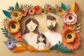 hyper realistic 3d art of family photo frame generative AI Royalty Free Stock Photo