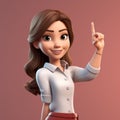 Hyper-realistic 3d Cartoon Character: Emily, The Groovy Office Worker