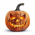 Hyper-realistic 3d Carved Pumpkin For Halloween