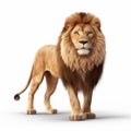 Hyper-realistic 3d Image Of Isolated Male Lion In Xbox 360 Graphics Royalty Free Stock Photo