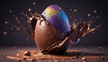 Hyper-realistic 3D sketches of whole chocolate Easter eggs in cute and colorful style.