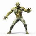 Hyper-realistic 3d Zombie Superhero Figure On White Background