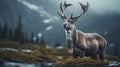 Hyper-realistic Depiction Of Deer In Rainy Forest