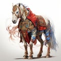 Hyper-realistic Doctor Strange Morgan Horse Illustration In Detailed Costume