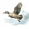 Hyper-realistic Duck Illustration In Travis Charest Style Royalty Free Stock Photo