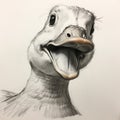 Hyper-realistic Duck Portrait Sketch With Playful Expressions