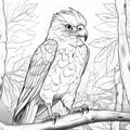 Hyper-realistic Eagle Coloring Page For Children\'s Book Illustrations