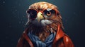 Hyper-realistic Eagle Illustration With Sunglasses And Jacket Royalty Free Stock Photo