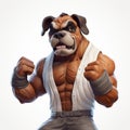 Boxer Dog Pixel Figure Illustration In Unreal Engine 5 Style