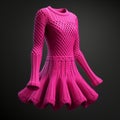 Hyper Realistic Fuchsia Dress 3d Model With Ruffles Frostpunk Style Royalty Free Stock Photo