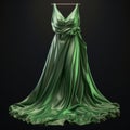 Hyper Realistic Green Dress: Abstract Zbrush Style With Luxurious Drapery