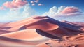 Hyper-realistic Illustration Of Desert Dune With Green Lawn