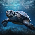 Hyper-realistic Illustration Of A Leatherback Sea Turtle In Zbrush Style Royalty Free Stock Photo