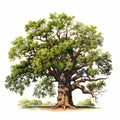 Hyper-realistic Illustration Of An Old Oak Tree With Afro-colombian Themes