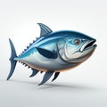 Blue Tuna Fishing: 3d Illustration On White Background