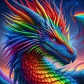 Hyper-Realistic Illustrations. Beautiful dragon.