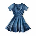 Hyper Realistic Indigo Dress: Raw And Unpolished Americana Style