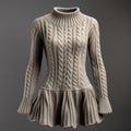 Hyper Realistic Knitted Dress: Vray Tracing, Sepia Tone, Gothic Undertones