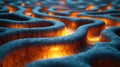 hyper realistic labyrinth with glowing pathways and textured surfaces creates mesmerizing visual experience
