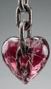 Hyper-Realistic Macro of Heart-Shaped Chain Link with Metallic Reflection Royalty Free Stock Photo