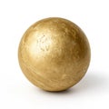 Hyper Realistic Matte Gold Orb Floating isolated on white background Royalty Free Stock Photo