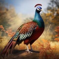 Hyper-realistic Maya Rendered Pheasant Clipart For Autumn Scenes