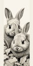Hyper-realistic Monochrome Rabbit Drawing With Hidden Details Royalty Free Stock Photo