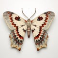 Hyper-realistic Moth Sculpture By Pat Ribstone White And Red Art