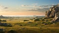 Hyper Realistic Ndebele Art: Golden Hour Landscape Photography In Uhd