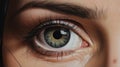 Scared Eyes: Hyperrealistic Digitized Illustration Of A Woman\'s Eye