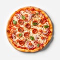Realistic 4k Pizza Pepperoni On White Background Royalty Free Stock Photo