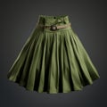 Hyper Realistic Olive Green Skirt: 3d Rendered Image In Alain Laboile Style