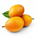 Hyper-realistic Orange Mango Illustrations On White Background Royalty Free Stock Photo