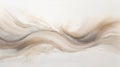 Taupe Wave: Abstract Painting Of Fluid Transitions On White Canvas