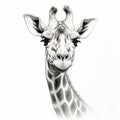 Hyper-realistic Pencil Sketch Of A Charming Giraffe