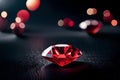 Red diamond isolated on black background