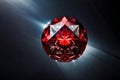 Red diamond isolated on black background