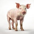 Hyper-realistic Pig Portrait On White Background