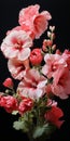 Hyper-realistic Pink Hollyhock Sculpture With Stem