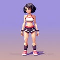 Hyper-realistic Pixel Art Girl From Favorite Game With Physically Based Rendering